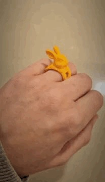 Bague Lapin Mignon – Cadeau pour Enfants Imprimable en 3D ou Fête des Mères