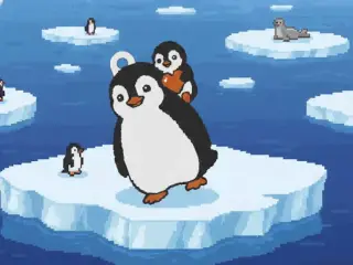 Penguin and son: Fathers day keychain