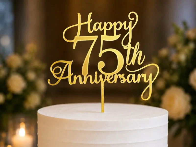 75th Anniversary Cake Topper