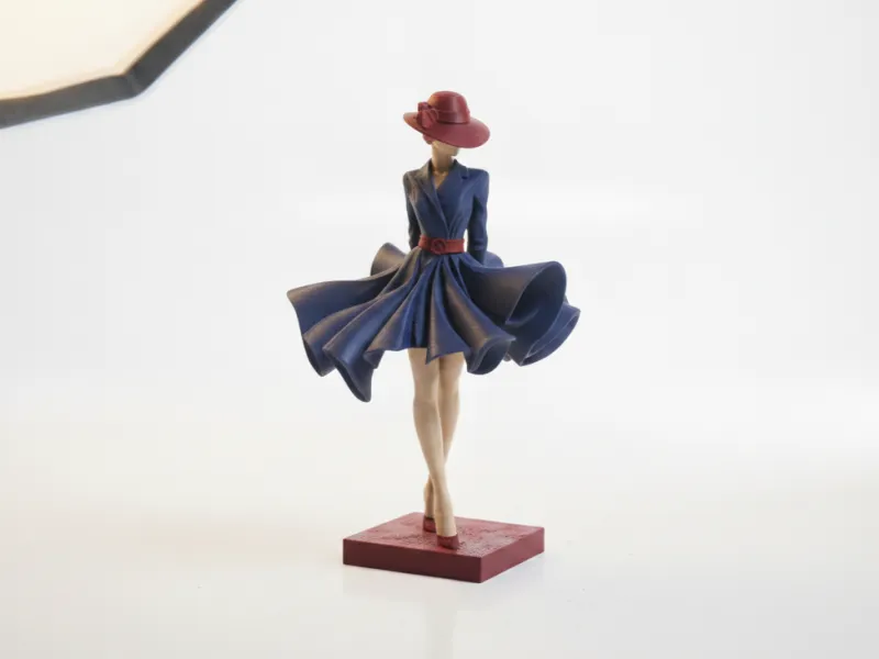 Escultura de Dama Bailarina Elegante Figurilla Imprimible en 3D