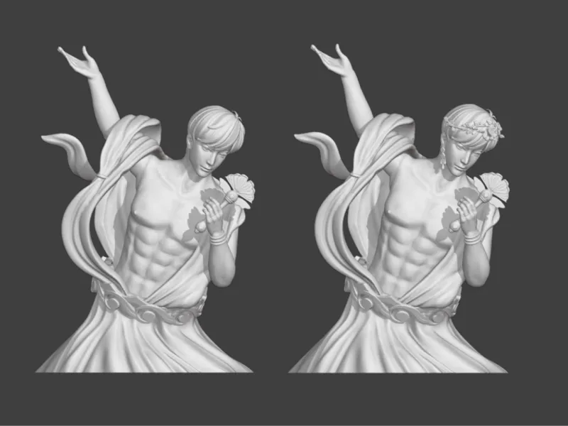 Crush statue, muscular guy bust, handsome anime guy