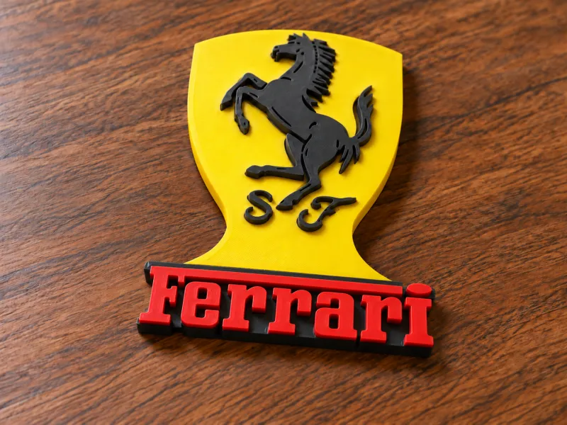 Emblema del logo de Ferrari – Insignia de coche imprimible en 3D