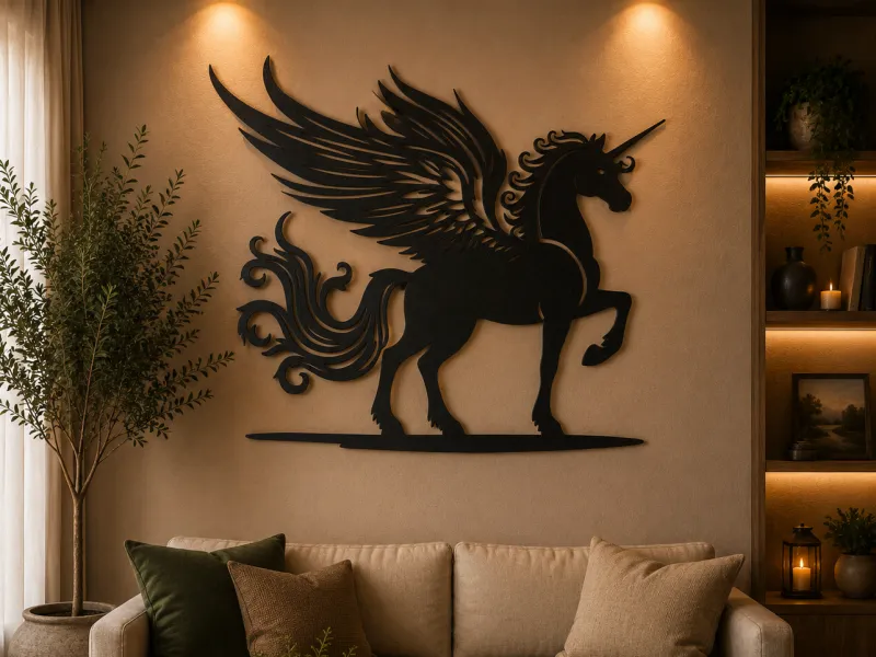 Majestic Winged Unicorn 2D Wall Art