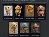 Oddball Creature Set – Fantasy Weirdlings Kitbash High-Poly-0