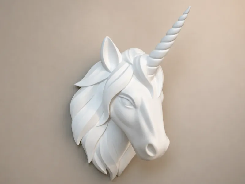 Arte de Parede com Cabeça de Unicórnio para Decoração de Quarto Infantil