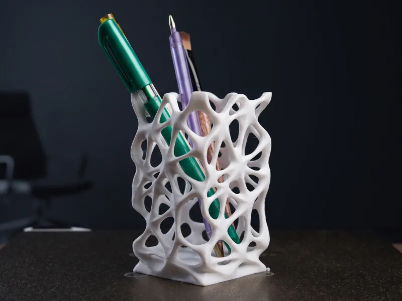 Modern Voronoi Pen Holder V2 - Upgraded Desk Organizer