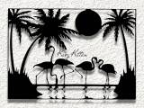 tropical flamingos WALL ART HOME DECOR-0