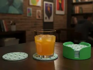 GEOMETRIC COASTERS AND HOLDER