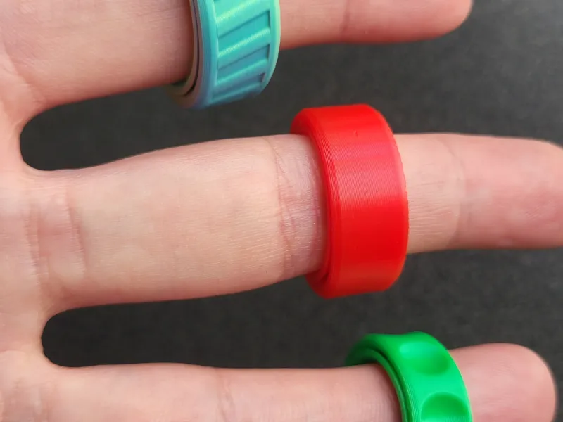 Anel Giratório Anti-Stress Impresso em 3D – Anel Spinner – 4 Tamanhos