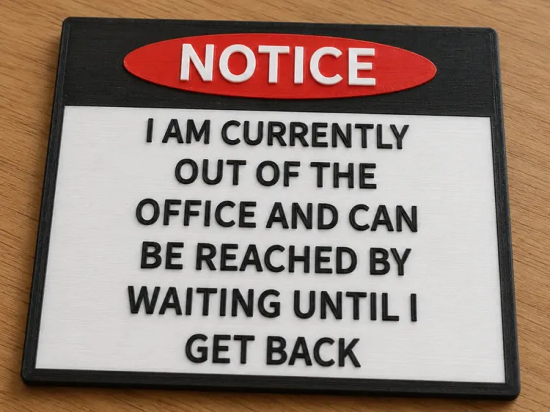Funny Out of Office Notice Sign