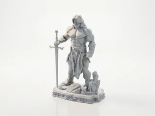 Buff Aragon Fantasy Warrior Figurine 3D Printable