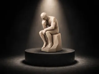 Low Poly Thinking Man
