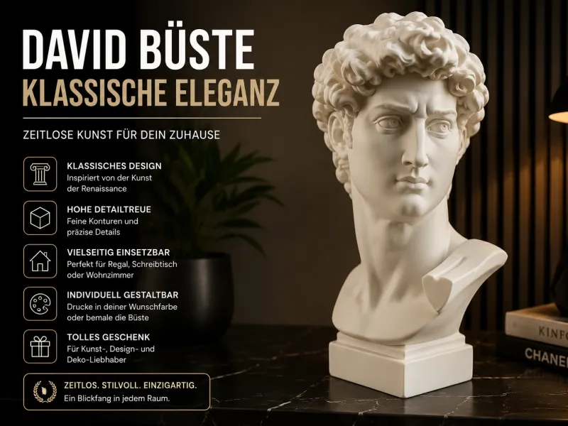🏛️ Klassische David-Büste – Zeitlose Dekoration