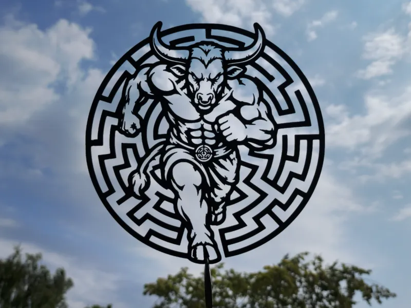 Charging Minotaur Labyrinth Wall Art