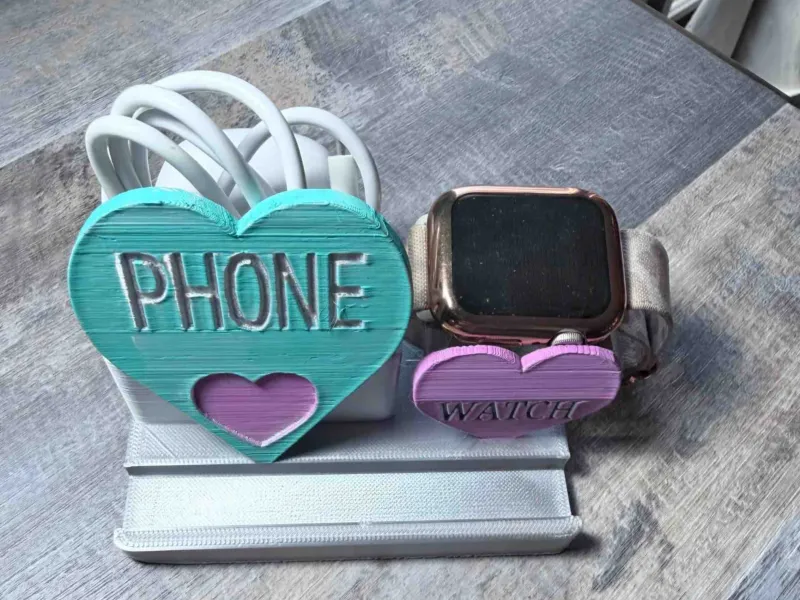 Heart Phone, Watch and Earbud holder