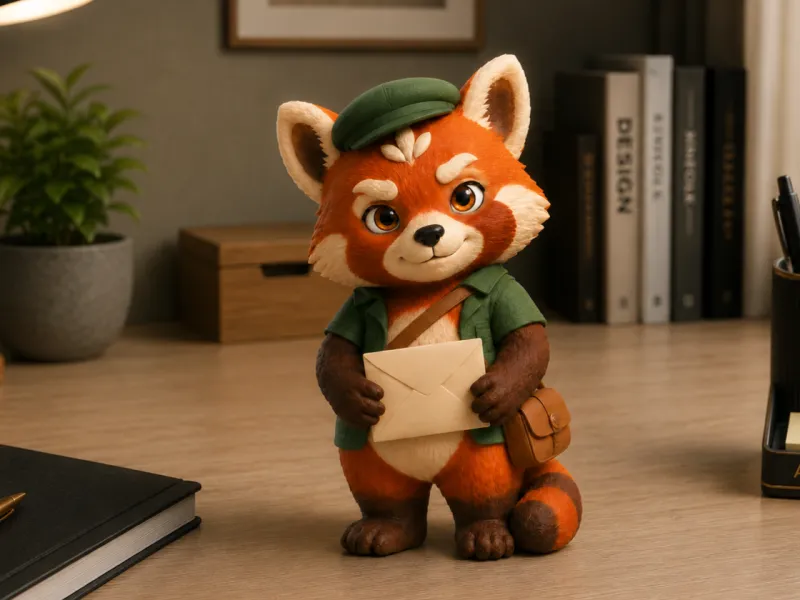 Red Panda Postman  Figurine