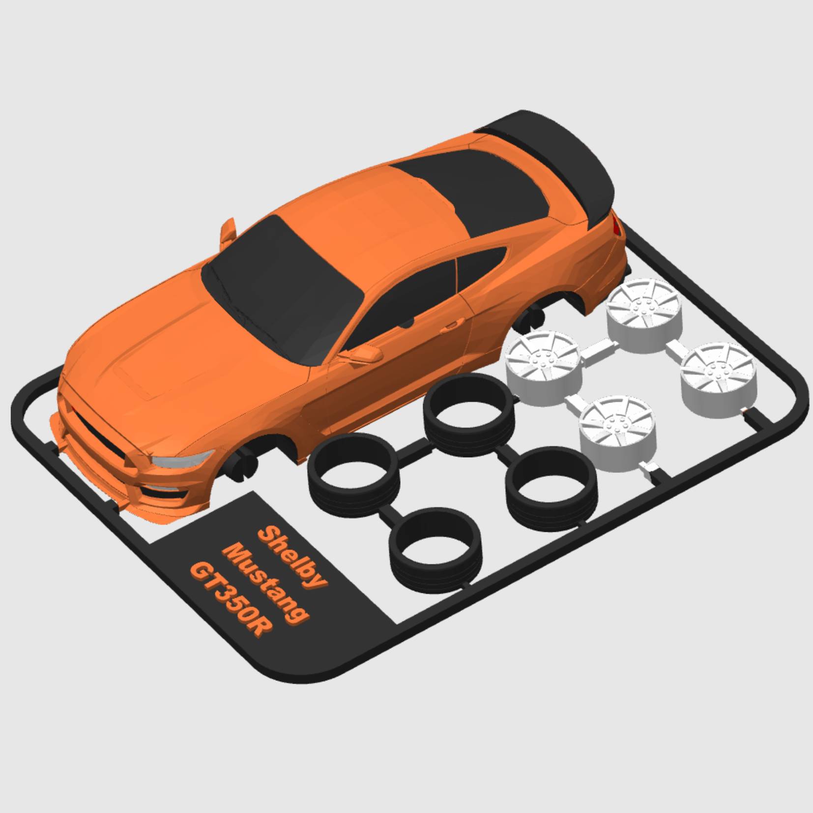 3D Printer Files | 3MF File | Shelby Mustang GT350R kit card