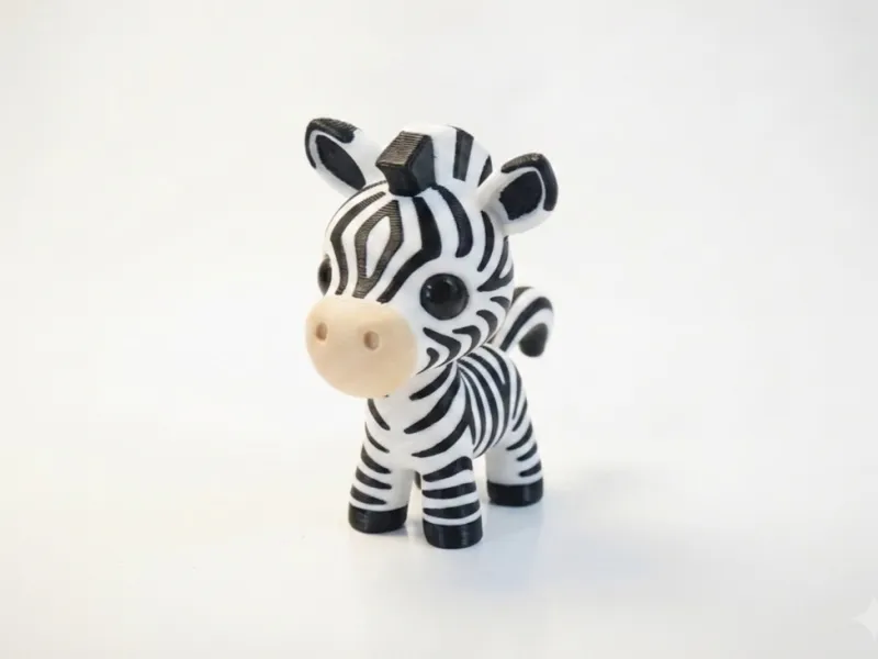 Figurilla Chibi de Cebra, Adorable Animal Imprimible en 3D