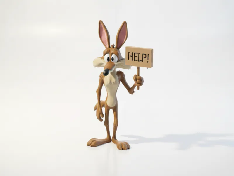 Kojoten-Figurine Zeichentrick Animation 3D-druckbar