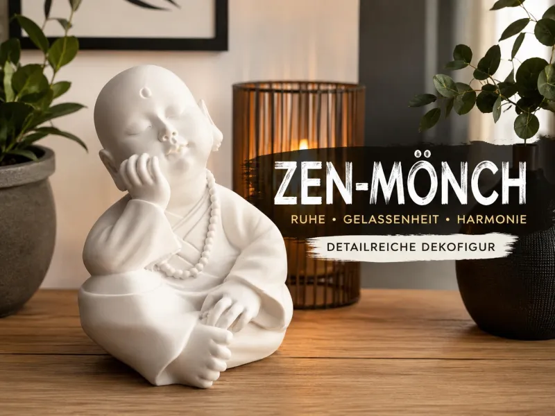 Entspannter Zen-Mönch – Nachdenkliche Dekofigur