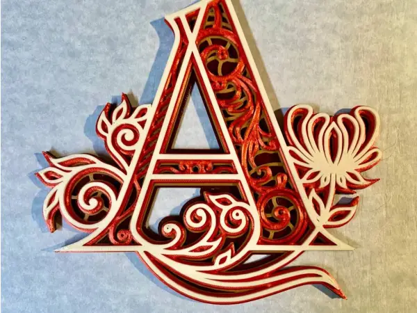 Decorated letters  A-B-C-D  - 1/7