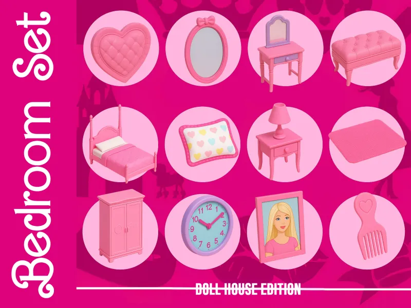 Barbie and Doll House Series - Bedroom Set/Accessories