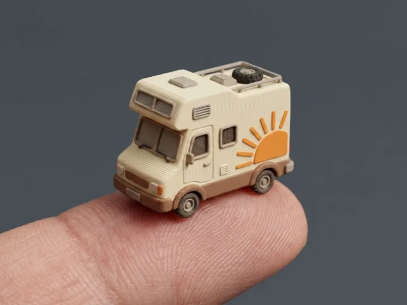 modelo 3d de furgoneta camper de aventura