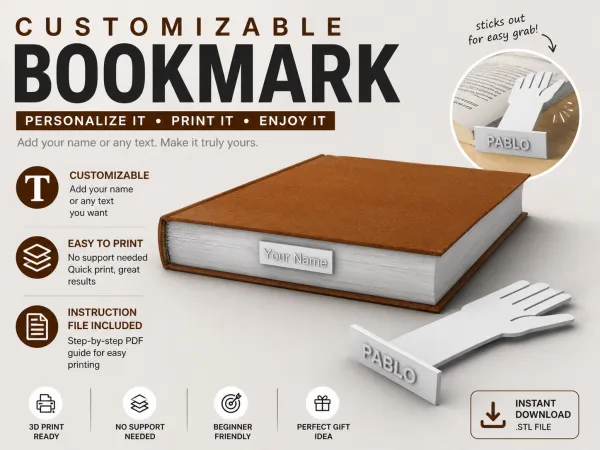 Custom Hand Name Bookmark