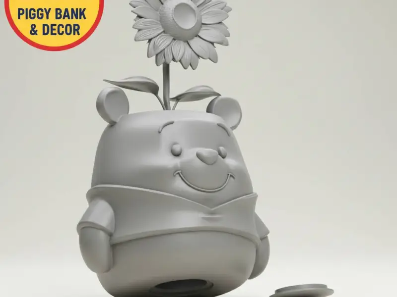 Winnie the Pooh Piggy Bank 3D STL File