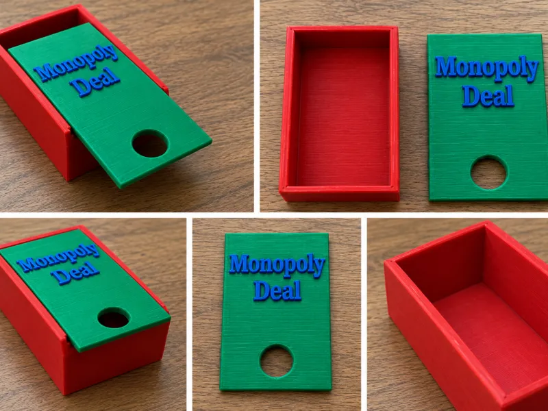 Caja para cartas de Monopoly Deal – Estuche de almacenamiento con tapa deslizante 🎲