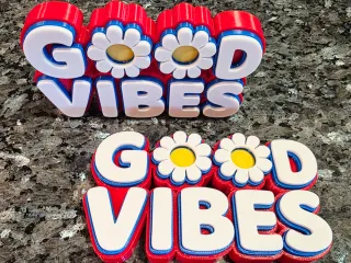 Good Vibes tabletop sign