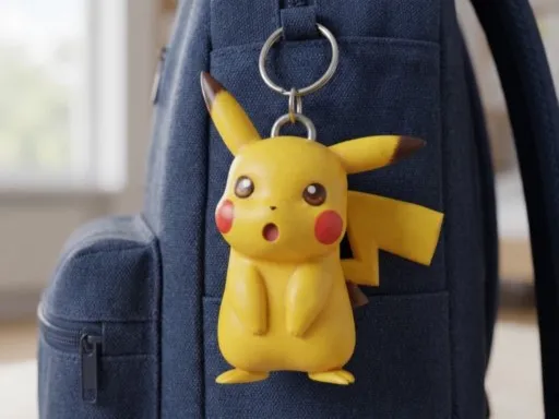 Portachiavi e Figurina da Scrivania di Pikachu Chibi Sorpreso