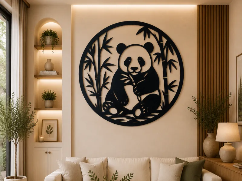 Panda Bamboo 2D Wall Art
