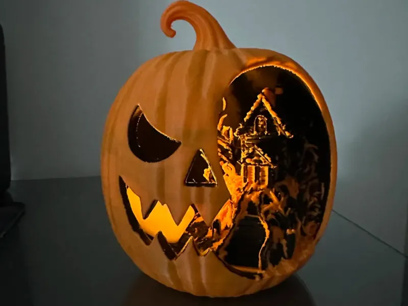 diorama de abóbora de Halloween