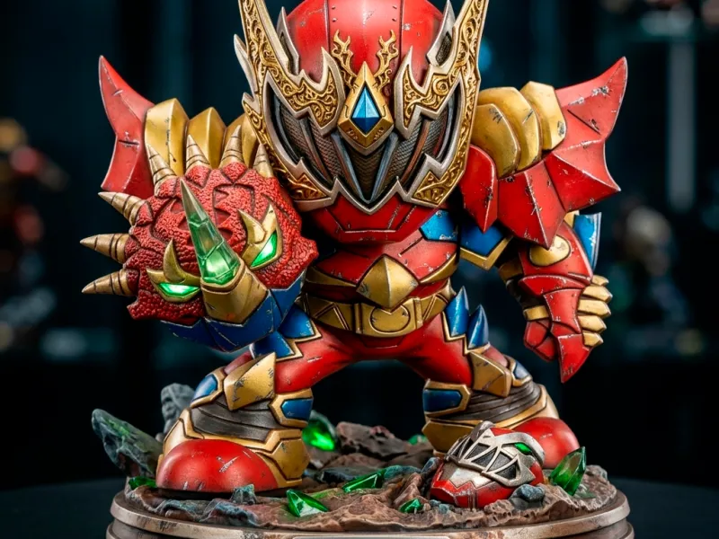 Power Ranger Dino Thunder Rosso - Statua Chibi Mecha