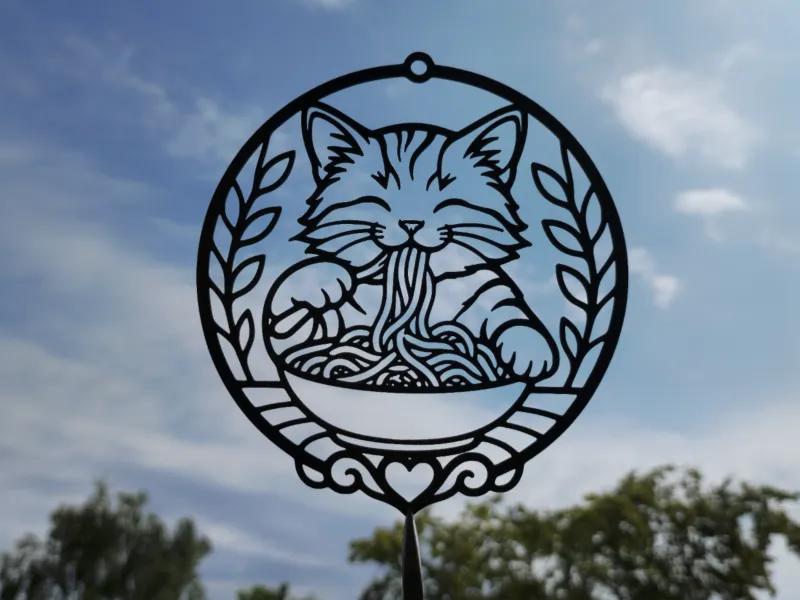 Art mural Mignon chat mangeant des ramen