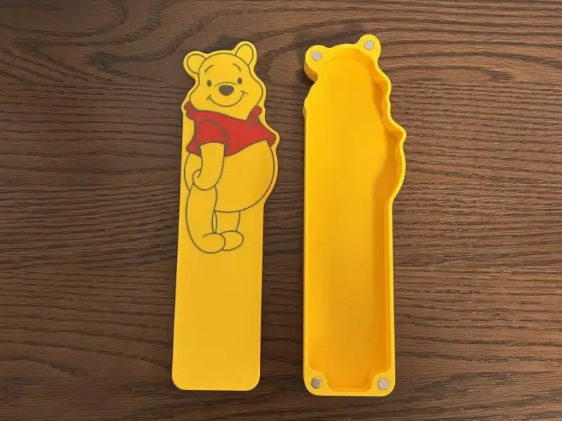 Scatola portautensile magnetica a forma di Winnie the Pooh per bacchette e posate, astuccio portapenne