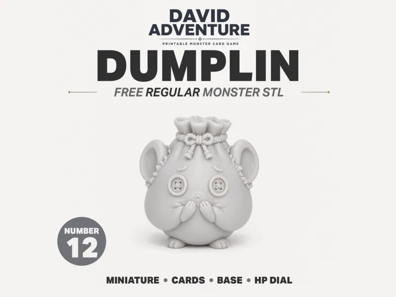 DUMPLIN – Shy Kitchen Monster STL Miniature