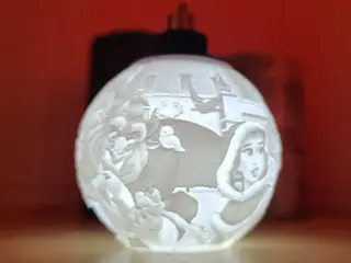 Beauty and the Beast Lithophane Christmas Ball