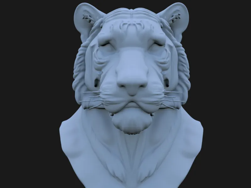 Bengal Tiger Bust 3D STL Printable STL 3D print model