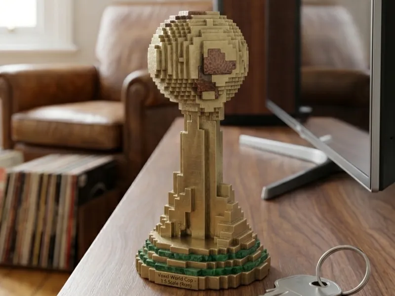 🏆 8-Bit World Cup Trophy – Voxel Art Edition