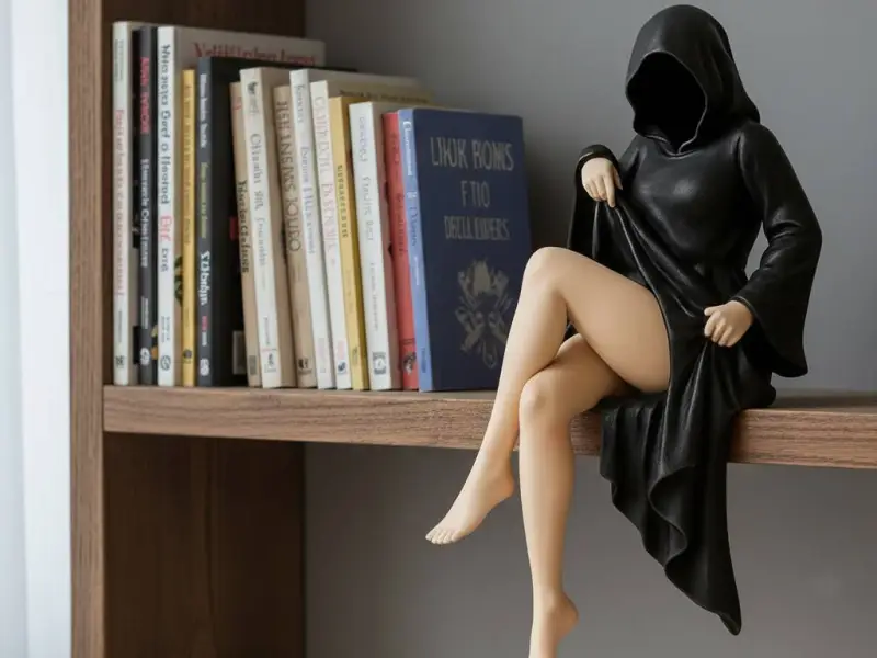 Mysterious Hooded Gothic Woman Statue