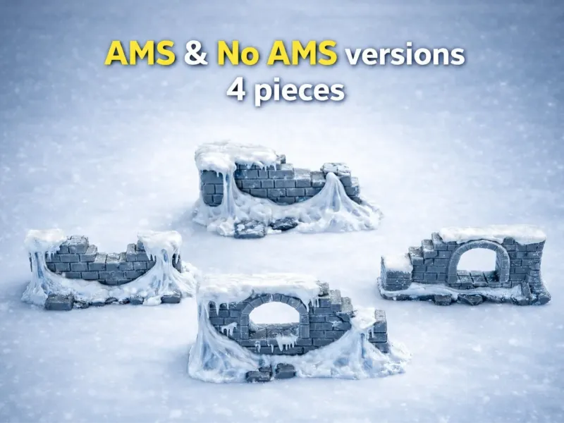 Snowy Ruins - AMS & No AMS versions - DND terrain