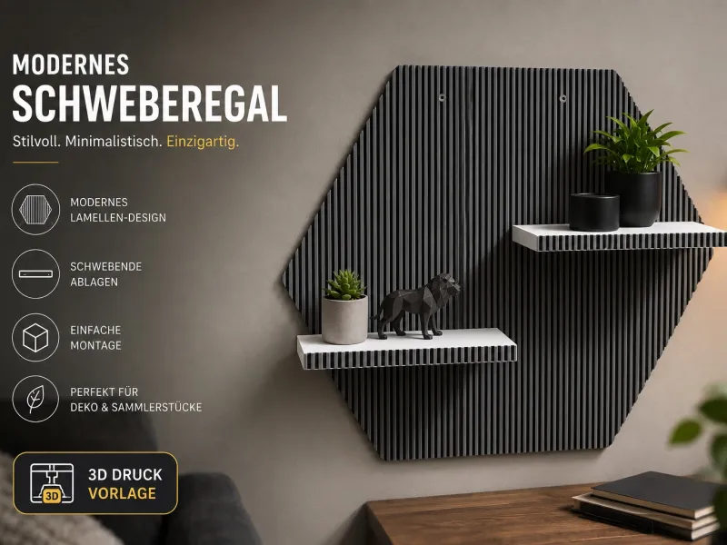 🛠️ Modernes Schweberegal mit Lamellen-Design