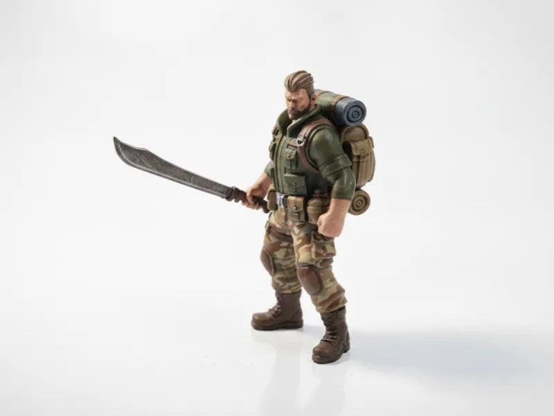 Machete Man Warrior Fantasy Figurine 3D Printable