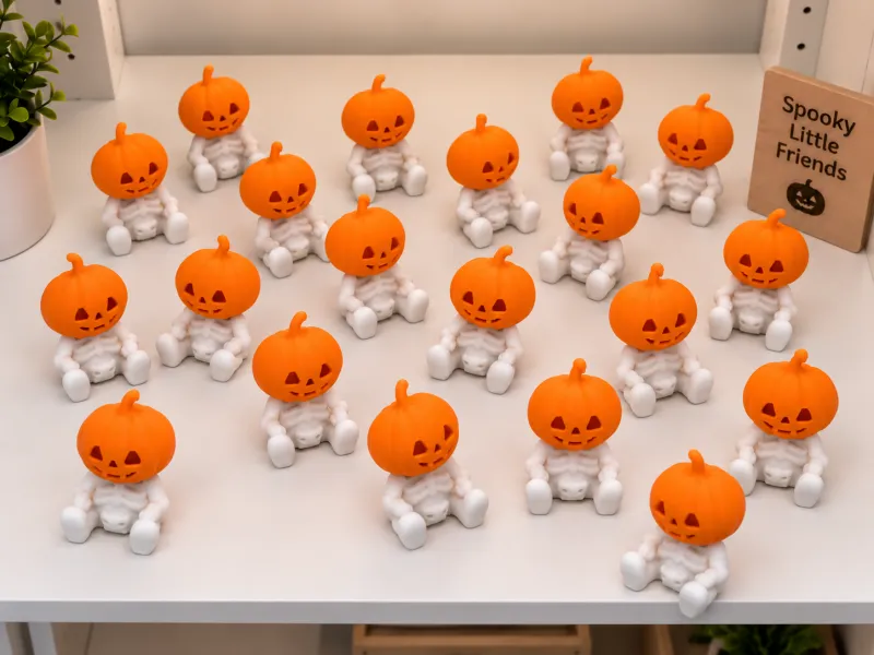 Mini Abóbora Skieletor | Decoração Fofa de Halloween