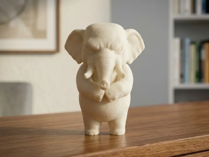 Estatueta de Elefante Emburrado de Braços Cruzados