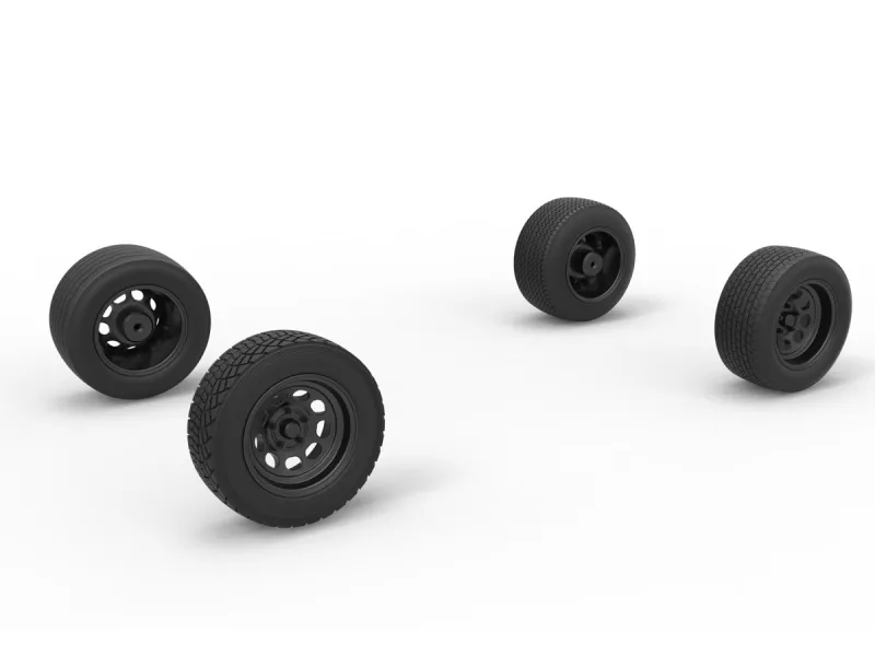 Wheel set of BriSCA Formula 1 Stock Car for Asphalt 1:25