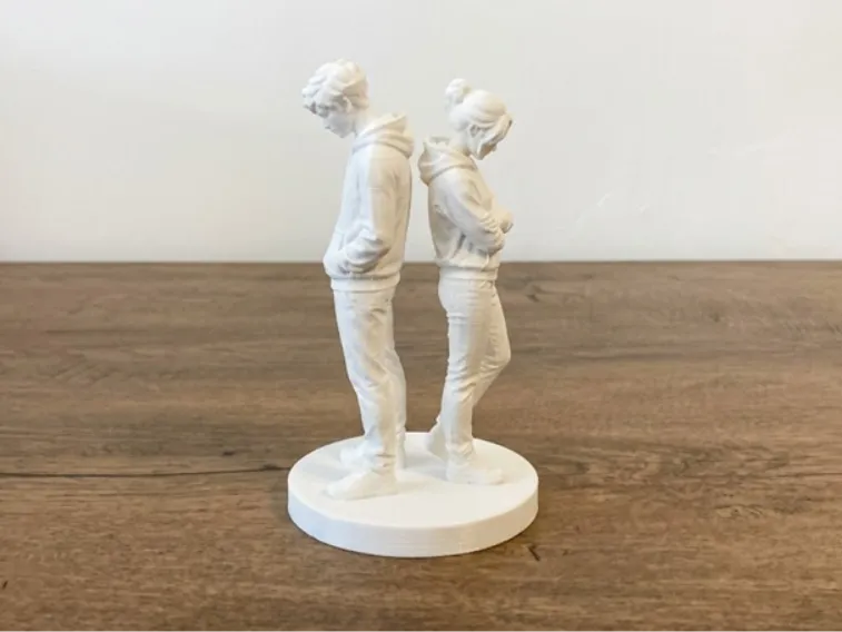 Two Figures Standing Back to Back - Model