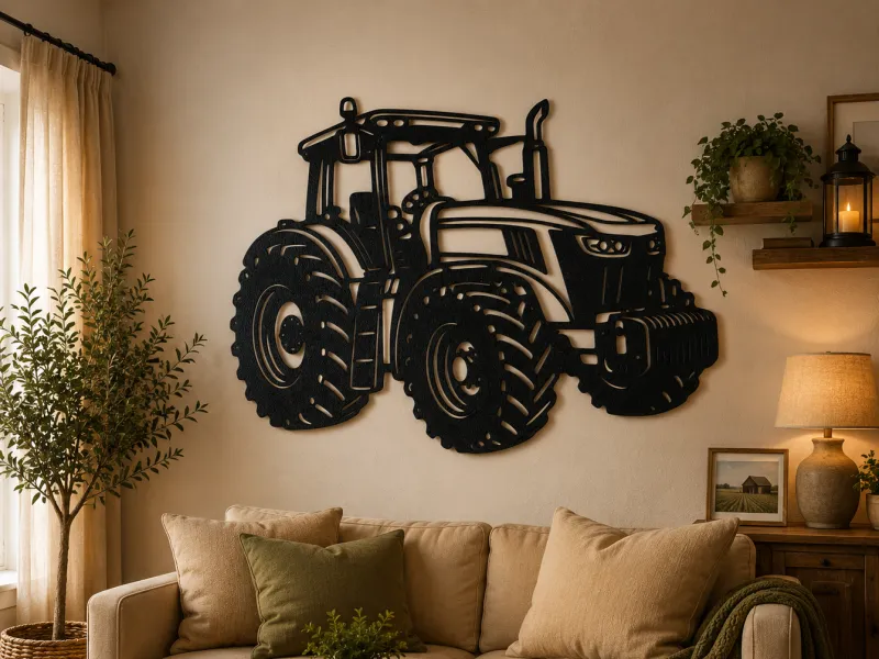 Modern Farm Tractor 2D Wall Art Decor